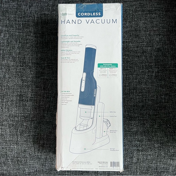 NIB Slim Cordless Handheld Vacuum with Charging Station by ePro Select- Blue - Picture 13 of 16